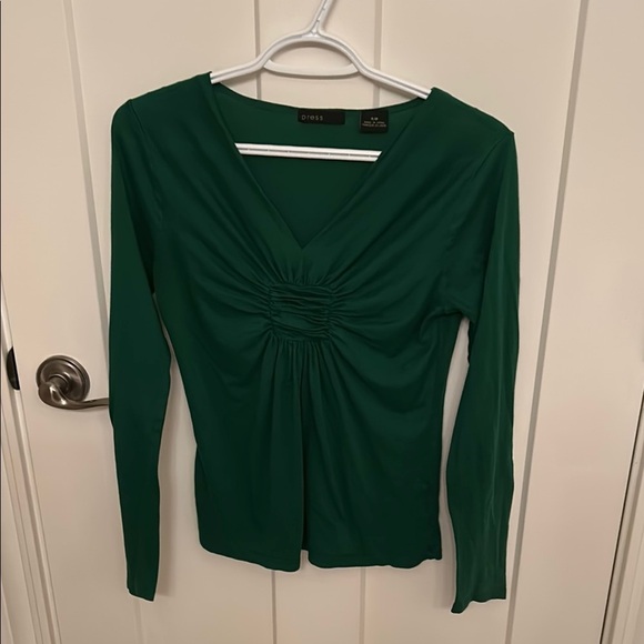 Green Press Ruched Fitted Long Sleeve Too, size S - Picture 1 of 4